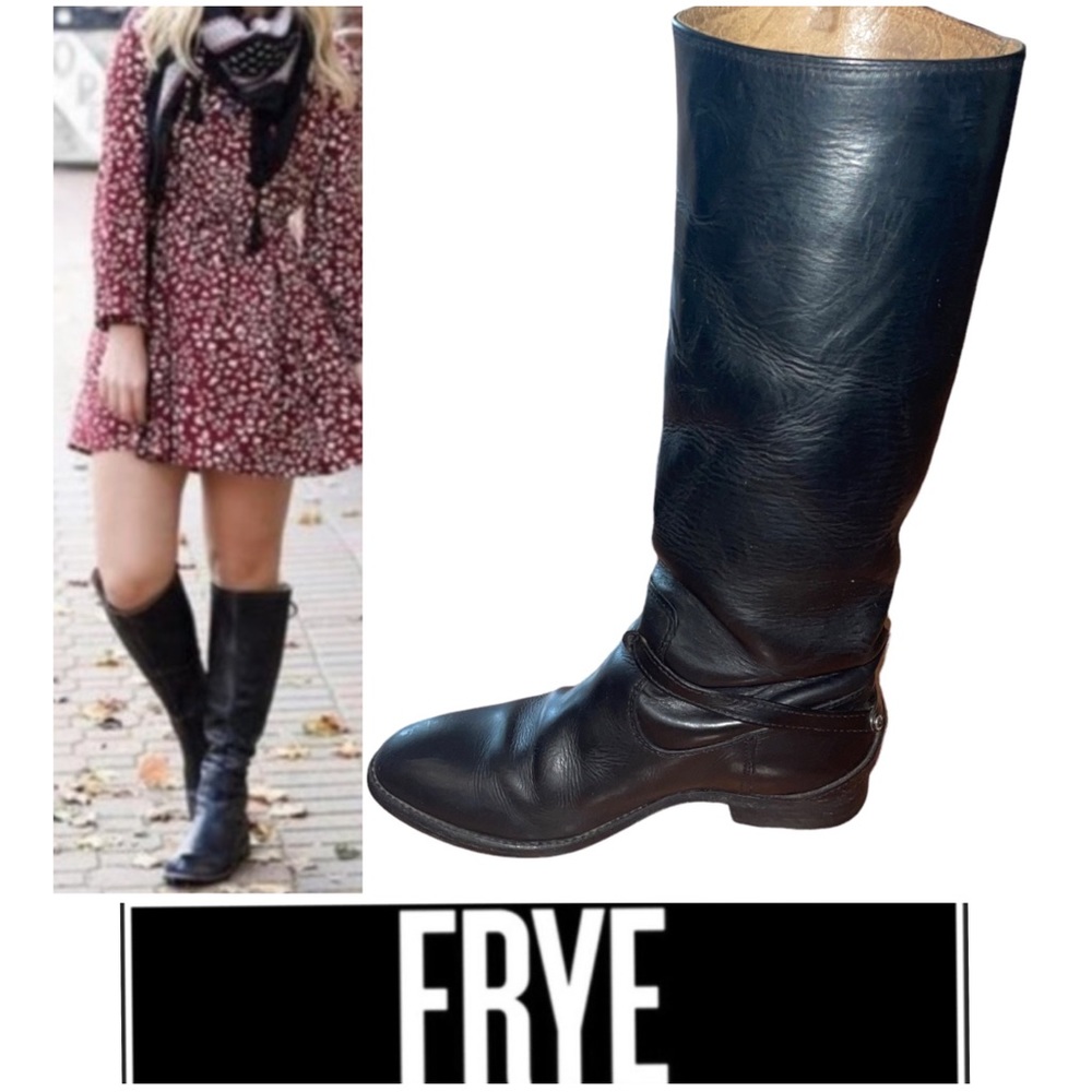 FRYE Melissa Tall Riding Boots Belted Slouch Size 6 1/2